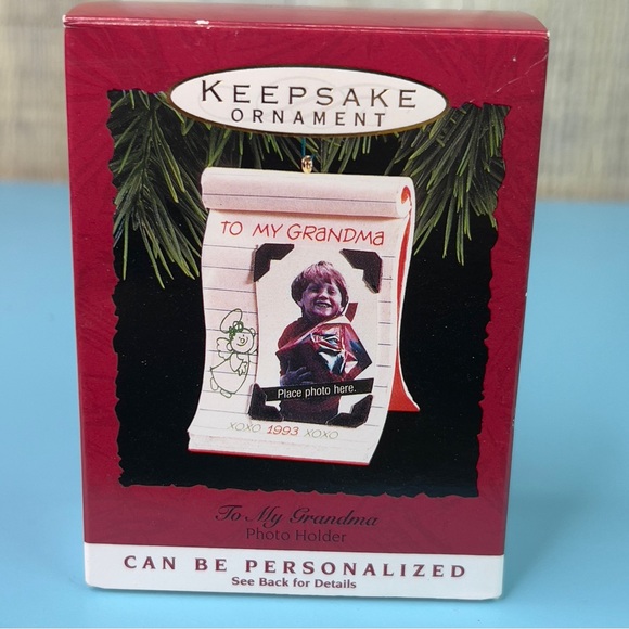 Hallmark Keepsake Ornament 1993 To My Grandma Photo Holder Can Be Personalized - Picture 1 of 5